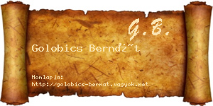 Golobics Bernát névjegykártya